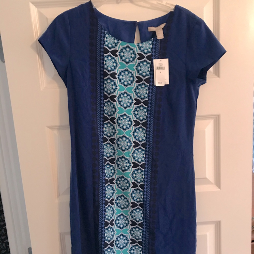 Banana Republic blue and black shift dress-NWT